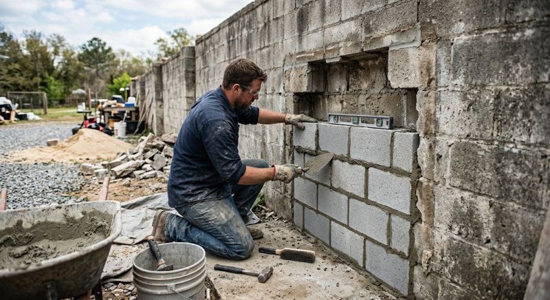 Block Wall Repair in Senoia, GA