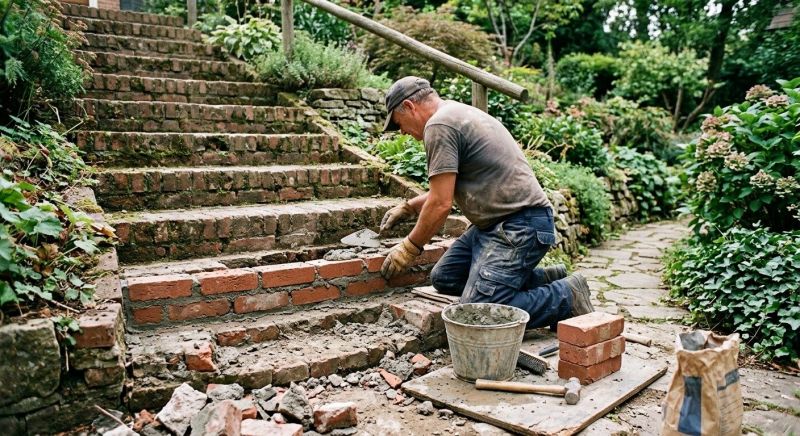 Brick Stairs Repair in Fayetteville, GA