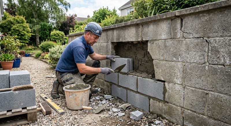 Cinder Block Wall Repair in Fayette County, GA