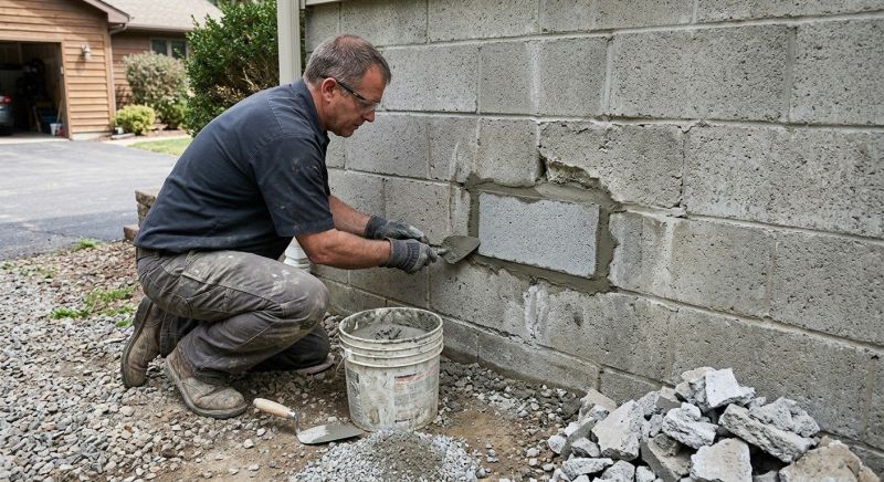 Cinder Block Wall Repair in Newnan, GA