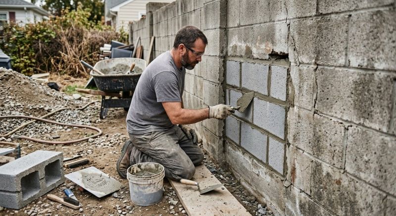Cinder Block Wall Repair in Smyrna, GA
