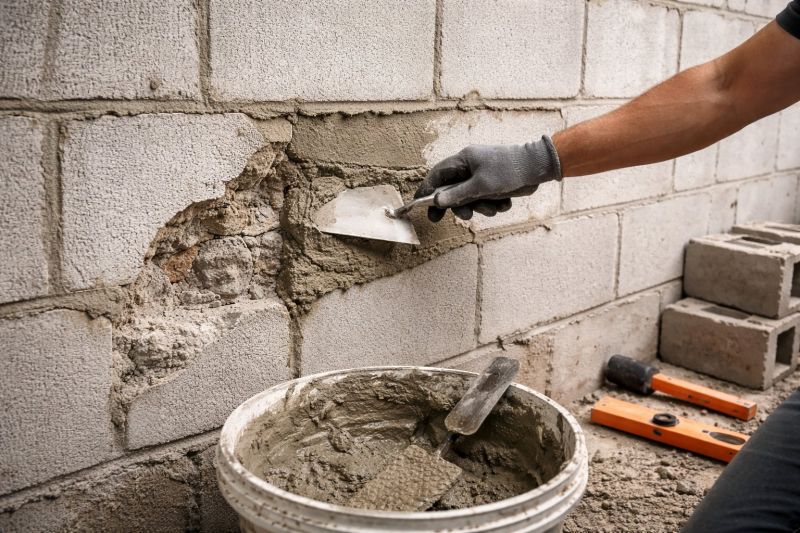 Cinder Block Wall Repair in Union City, GA